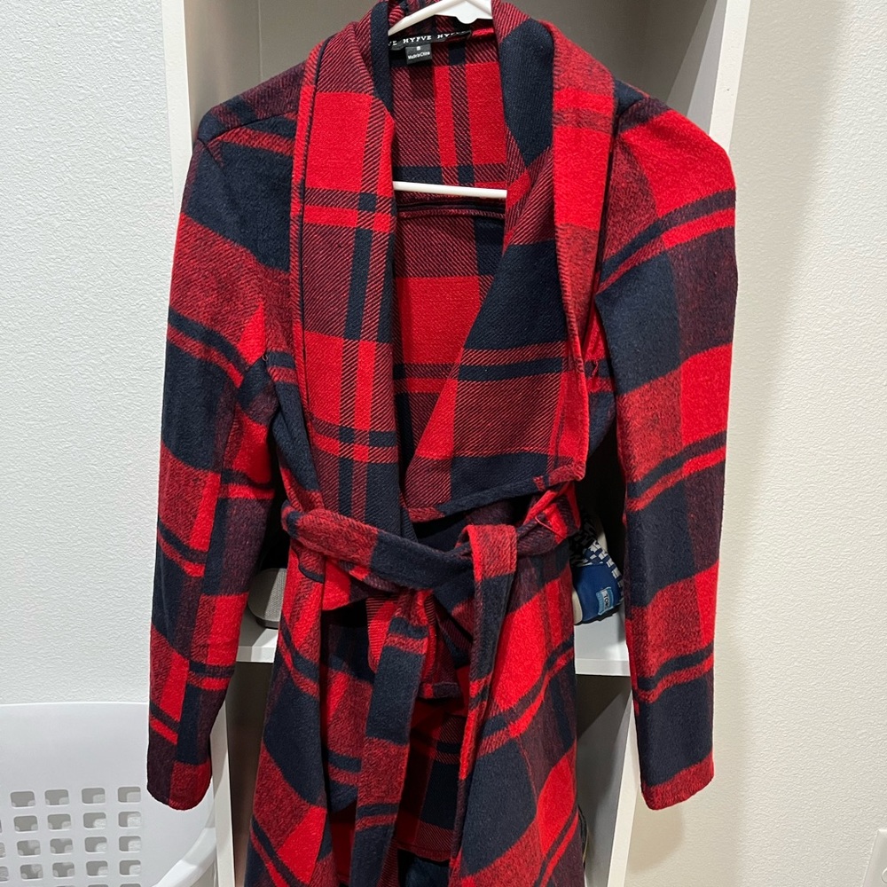 Hyfve plaid belted coat size s